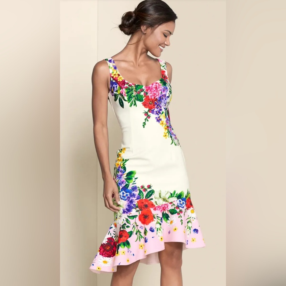 Venus Floral embellished asymmetrical dress size XS Measures